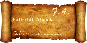 Felföldi Albert névjegykártya