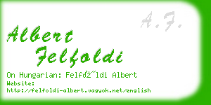 albert felfoldi business card